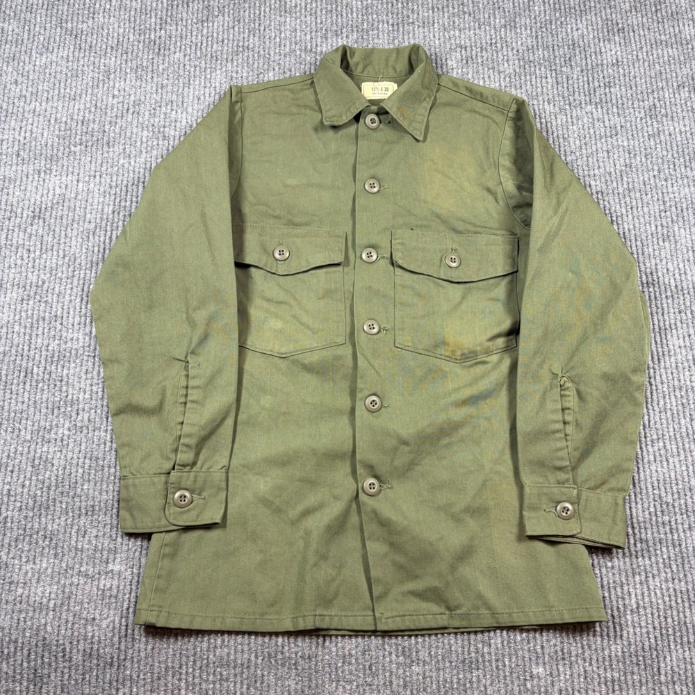 Vintage US Military OG-507 Utility‎ Shirt Selma Apparel Cotton 13.5 x 30 Olive